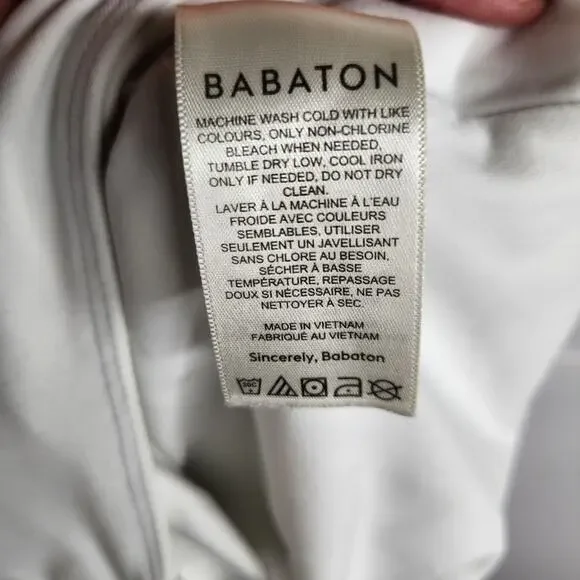 Aritzia Babaton Contour Crew Short Sleeve Bodysuit Womens Size Medium White - Picture 8 of 9